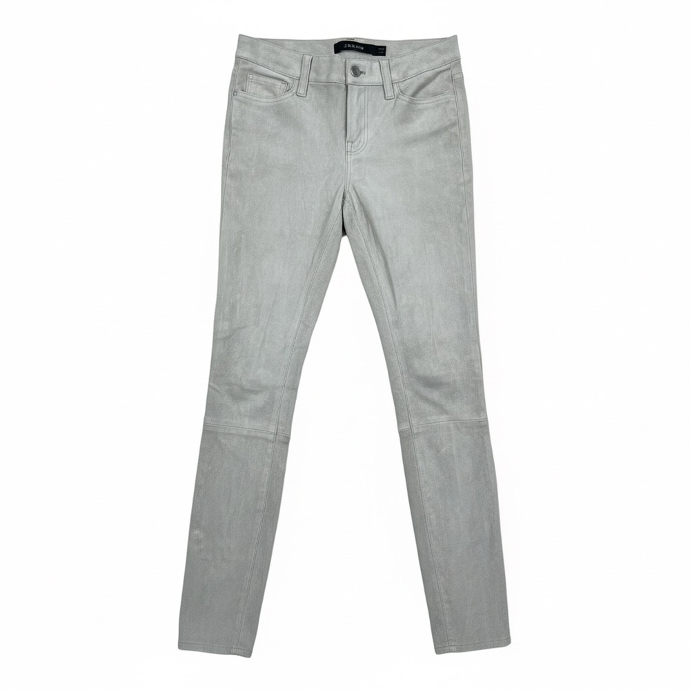 J Brand Lamb Leather Skinny Pants Beige Suede Size 26